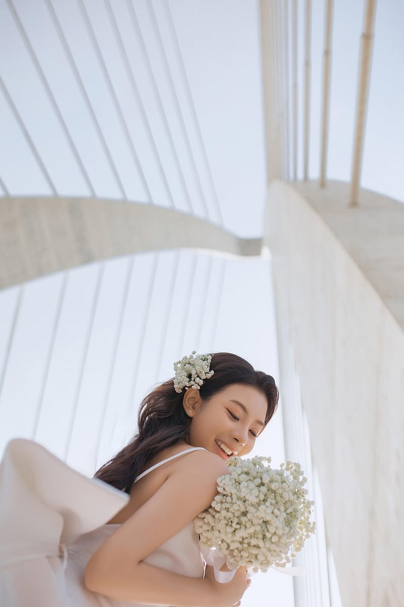 Bride in A-Line Wedding Gown
